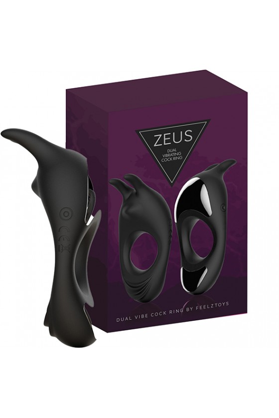 FeelzToys - Zeus Dual Vibe Cock Ring Black
