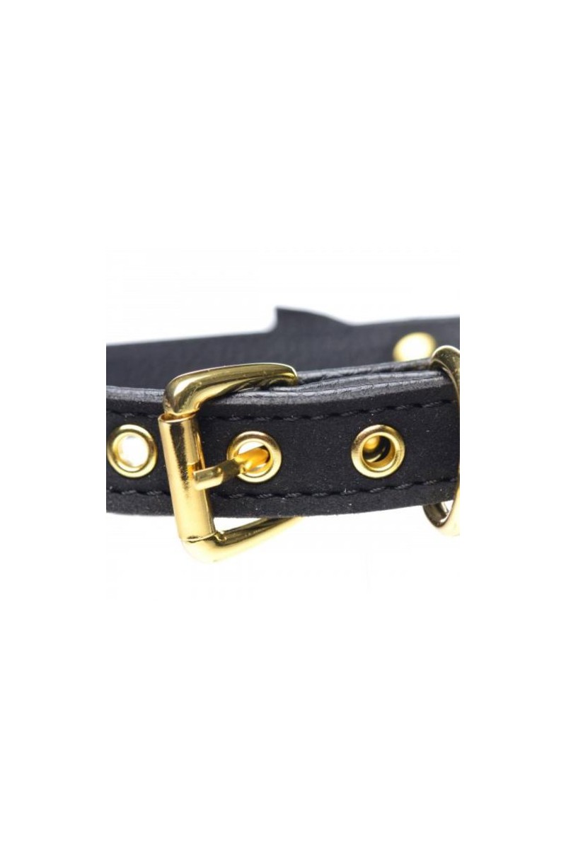 Golden Kitty Halsband mit Katzenglocke - Schwarz/Gold