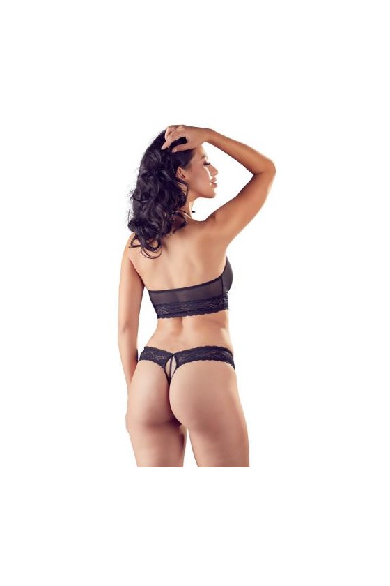 Sexy schieres crotchless 2-Teiliges Set