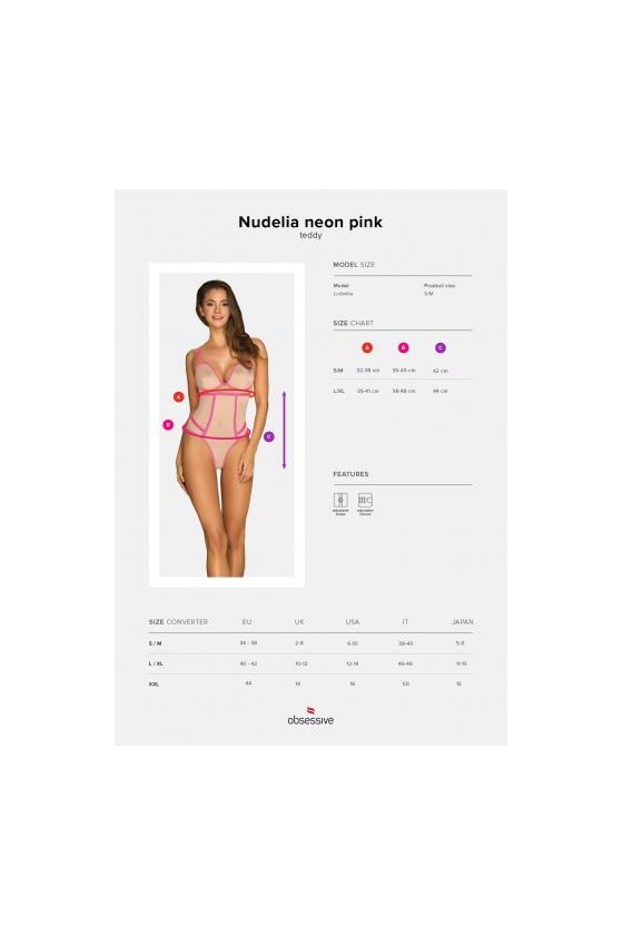 Nudelia Auffälliger Bodysuit - Hautfarben/Pink
