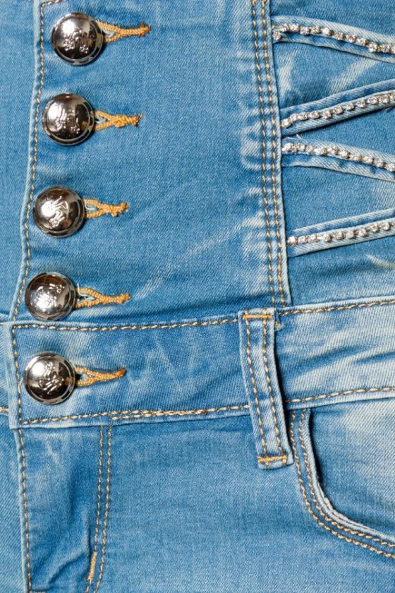 Jeans-Shorts mit hochgeschnittenem Bund
