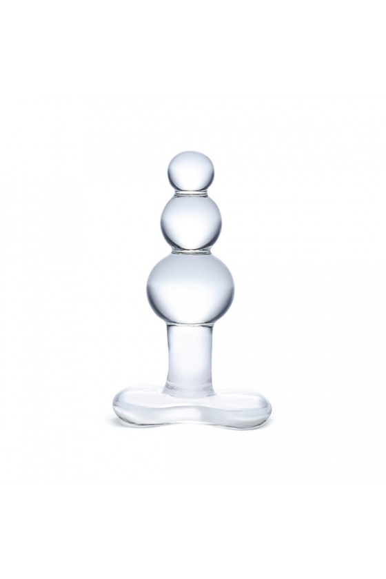 Glas - Beaded Glass Butt Plug With Tapered Base