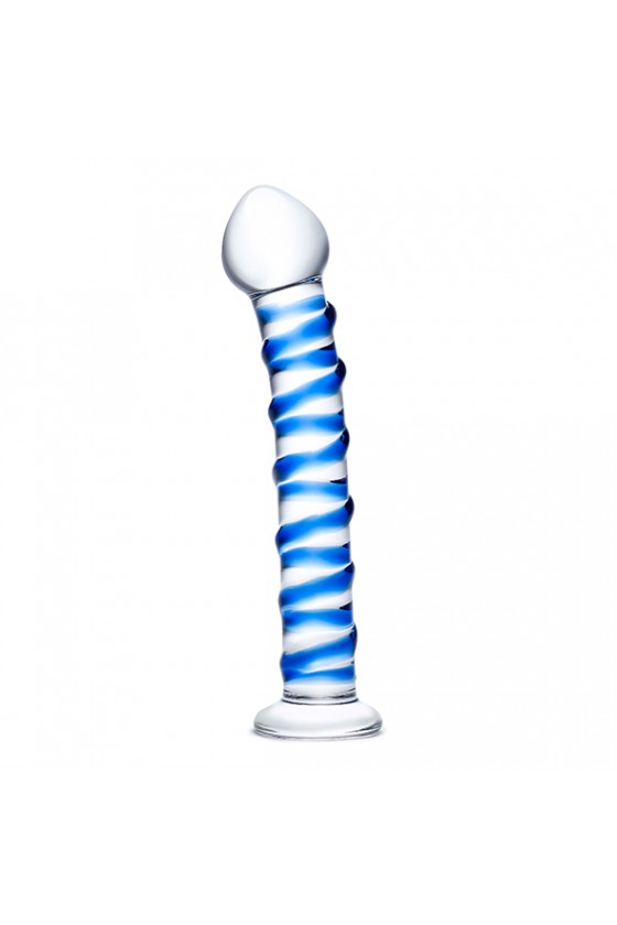 Glas - Blue Spiral Glass Dildo