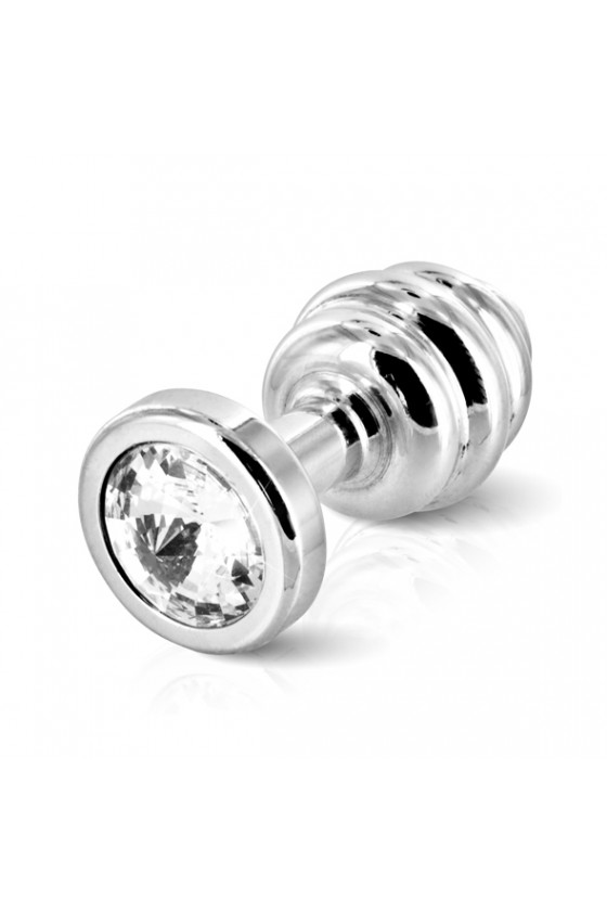 Diogol - Ano Butt Plug Ribbed Silver Plated 25 mm