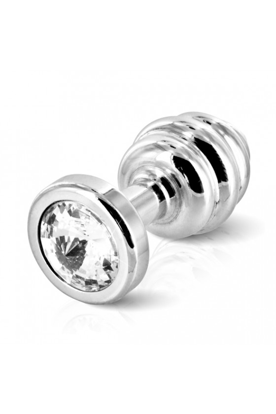 Diogol - Ano Butt Plug Ribbed Silver Plated 30 mm