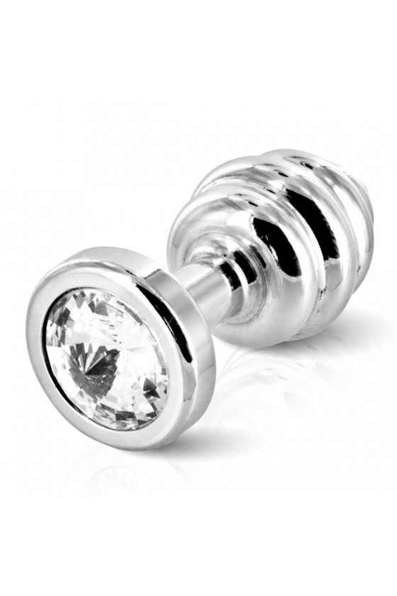 Diogol - Ano Butt Plug Ribbed Silver Plated 35 mm