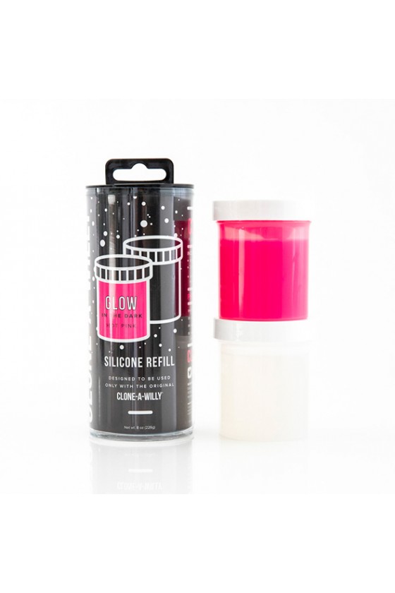 Clone-A-Willy - Refill Glow in the Dark Hot Pink Silicone